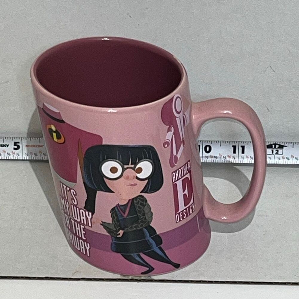 Disney Store The Incredibles Edna Mode Pink Coffee Mug It's My Way or The Runway